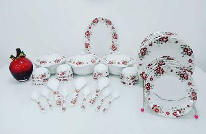 MASPER CROWN Pack of 40 Melamin Dinner Set