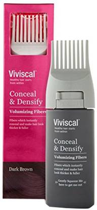 Viviscal Conceal & Densify Volumizing Fibers, Dark Brown, 15 Gram , Dark Brown