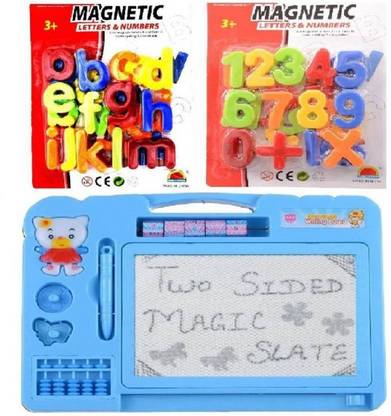 skyler Combo of Magnetic Learning Alphabets and Number (abc &123) with drawing ,writing Double Side Magic Slate