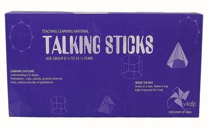 विकल्प इंडिया Pvt. Ltd. Talking Sticks : Learn to Make 3D Geometric Shapes using Straws |Educational Toys/Learning Kits/Educational Kits/Math Kit