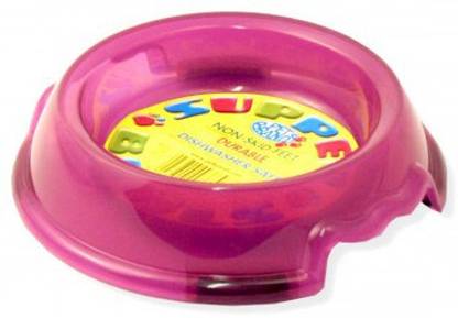 Pet Brands Translucent Supper Dog Bowl, 1.6 L Round Plastic Pet Bowl