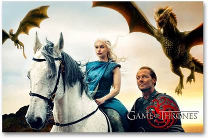 Game of Thrones Wall Poster - Daenerys Targaryen - Mother of Dragons - HD Quality Movie Poster Paper Print