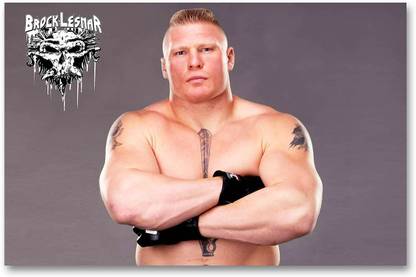 Wrestling Wall Poster - Brock Lesnar - UFC Champion - HD Quality Poster Paper Print