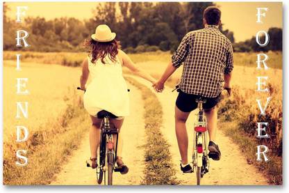 Friendship Day Wall Poster - Happy Friendship Day - HD Quality Movie Poster - With 2 Friendship band Complimentry Paper Print