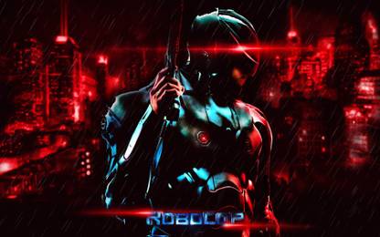 Athah 220 GSM Paper WALL POSTER 13*19 Inches Robocop (2014) RoboCop Dark City Futuristic Armor Gun Rain Paper Print