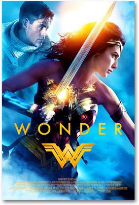 Hollywood Movie Wall Poster - Wonder Woman - Diana Prince & Steve Trevor - HD Quality Movie Poster Paper Print