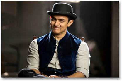 Bollywood Actors Wall Poster - Aamir Khan - Dhoom-3 - Movie - HD Quality Poster Paper Print