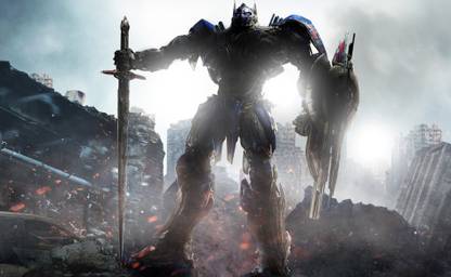 Athah 220 GSM Paper WALL POSTER 13*19 Inches Transformers: The Last Knight Transformers Optimus Prime Sword Shield Robot Paper Print