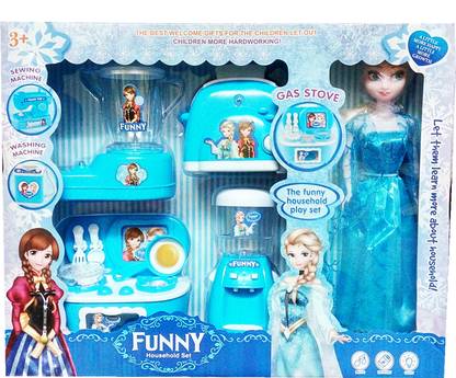 Shanaya Frozen Household Appliances Set with ELSA DOLL + BREAD TOASTER ...