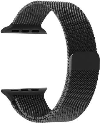 Midkart iWatch 44 mm Black Milanese Loop Magnetic Adjustable Belt for Series 4 Smart Watch Strap