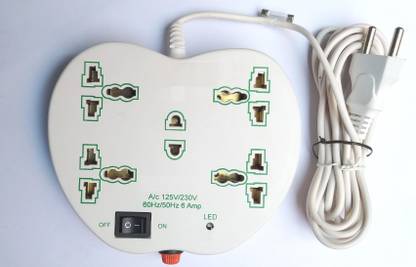 WOWSOME Extension cord with 3.6 Meter copper wire And with Master Switch, Indicator, Safety Shutter (3 Pin and 2 Pin) 5  Socket Extension Boards