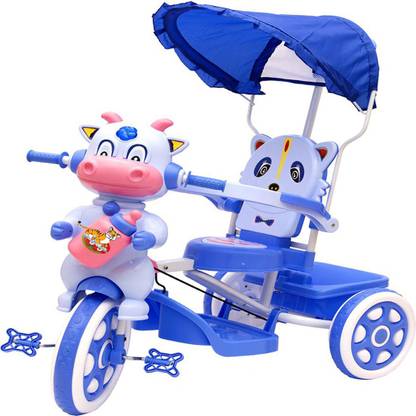 Stepupp BABY TRICYCLE FOR KIDS WITH BACK BASKET AND PARENT HANDLE OR MUSICAL TRICYCLE BLUE COLOUR KIDS TRICYCLE RECOMMENDED TRICYCLE FOR BABY GIRL OR TRICYCLE FOR BABY BOY OR TRICYCLE FOR TODDLER GIRL OR TRICYCLE FOR TODDLER BOY RECOMMENDED FOR TODDLER 1,2,3,4,5 YEAR CHILDREN TRICYCLE FOR KIDS (509) 0509BT Tricycle