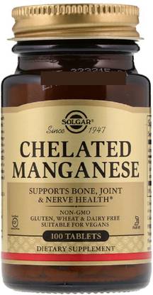 Solgar Solgar, Chelated Manganese, 100 Tablets