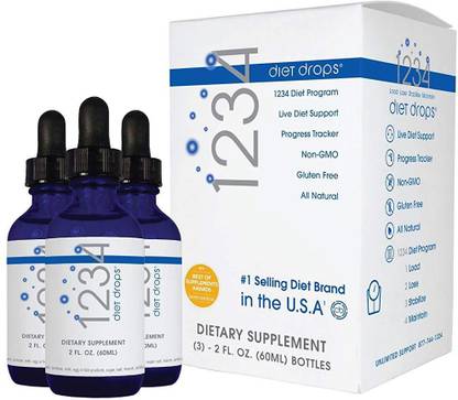 Creative Bioscience 1234 Diet Drops, 3 Bottles, 2 Ounces Each