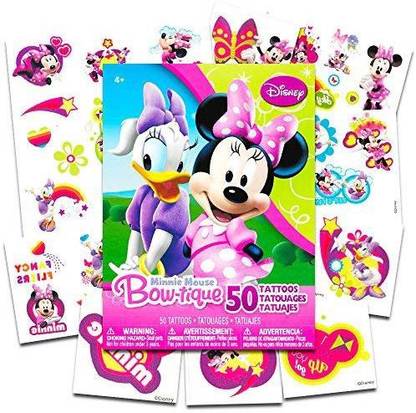DISNEY Minnie Mouse Tattoos Party Favor Set (50 Best Friend Temporary Tattoos Featuring Minnie Mouse, Mickey Mouse, Daisy