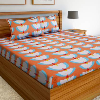 Flipkart SmartBuy 140 TC Microfiber Double 3D Printed Flat Bedsheet