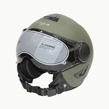 VEGA VERVE OPEN FACE DULL ARMY GREEN MEDIUM Motorbike Helmet
