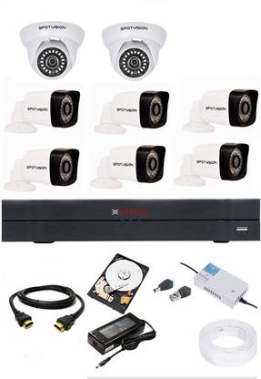 CP PLUS CP-PLUES 8CH DVR CP-UVR-0801E1-CS 01PCS DOME CAMERA CP-USC-DA10L2-0360 02PCS BULLET CAMERA CP-USC-TA10L2-0360 06PCS 1TB HDD 90 METAR CABLE COMBO KIT Security Camera