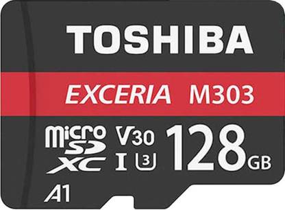 TOSHIBA THN-M303R1280A2 EXCERIA M303 A1 128 GB MicroSD Card UHS Class 1 98  Memory Card Compatible with Camera, Tablet, Mobile