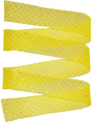 ASIAN HOBBY CRAFTS Plastic Mesh Ribbon, Yellow :Width: 35mm length: 14 meters approx Yellow Nylon Ribbon