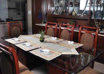 Lal Haveli White Silk Table Linen Set