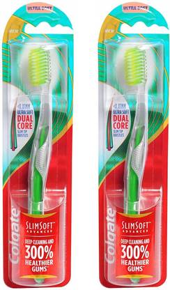 Colgate Slim Soft Advance (Pack of 2) Ultra Soft Toothbrush