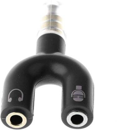 Buy Genuine Black 3.5mm Jack Splitter 1 Male to 2 Female Earphone Audio U Shape Stereo Splitter Phone Converter