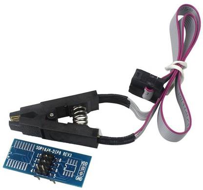 TECHNOLOGYBAZAR Soic8 Sop8 Flash Chip Ic Test Clips Socket Adpter Bios/24/25/93 Programmer Power Supply Electronic Hobby Kit