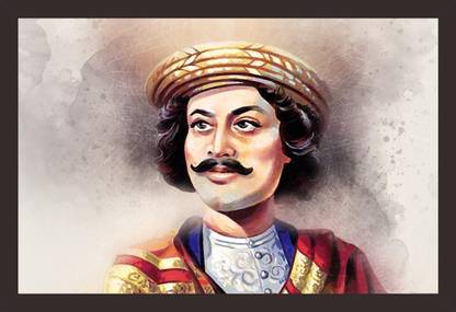 Mad Masters Raj Ram Mohan Roy Painting, Painting with frame (18 x 12 ) inches Digital Reprint 12 inch x 18 inch Painting