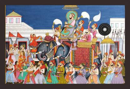 Mad Masters Raj Darbar Painting, Painting with frame (18 x 12 ) inches Digital Reprint 12 inch x 18 inch Painting