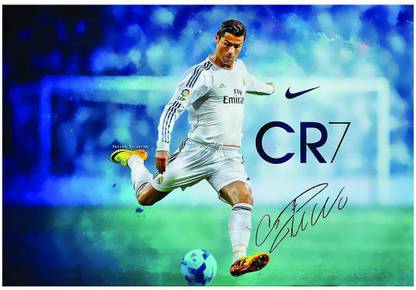 Cristiano Ronaldo Kick Poster A4 Paper Print