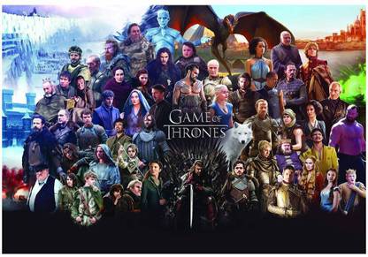 Game Of Thrones All Characters Jon Snow Lannister Targaryen Poster A3+ 13 x 19 inches Paper Print