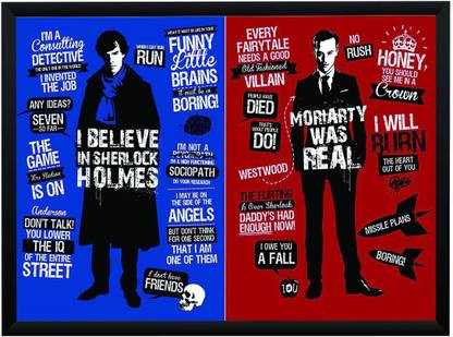 Sherlock Moriarty And Sherlock Holmes Quotes Poster A4 Paper Print
