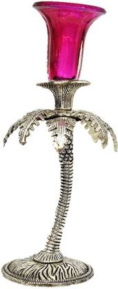 Nandini Palm Tree Candle Stand- PINK Decorative Showpiece  -  24 cm