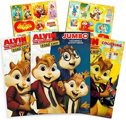 Genrc Alvin and the Chipmunks Coloring and Activity Book Set with Stickers (3 Coloring Books, Over 30 Stickers)