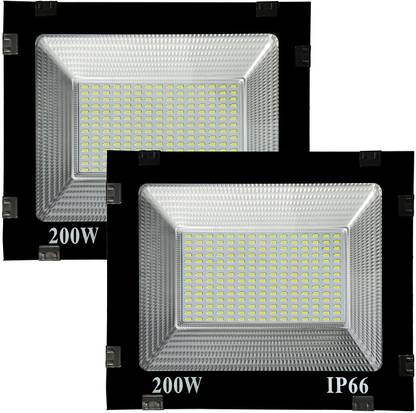 A To Z Traders 200 watt Ultra Thin Slim IP66 LED Flood outdoor light cool White waterproof-200w (pack of 2) Flood Light Outdoor Lamp