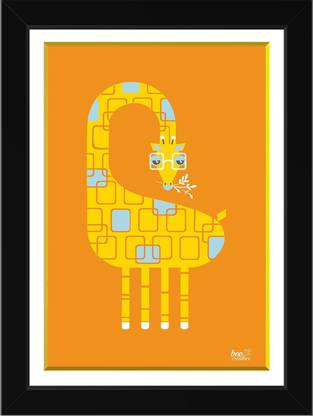 Bee Creative Nerdy Giraffe 26 * 18 inches Black Frame Ink 26 inch x 18 inch Painting
