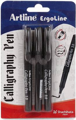 Artline Pen With 3 Nib Sizes Black for Calligraphy