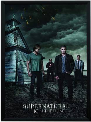 Supernatural Dean and Same Winchester Castiel and Crowley Poster A3+ 13 x 19 Frame Paper Print