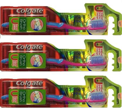 Colgate Slim Soft Ortho (Pack of 3) Soft Toothbrush