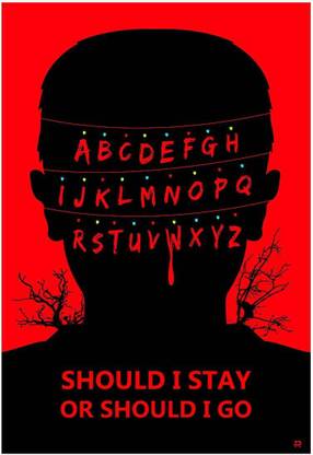 Stranger Things ABCD Eleven Should I Stay Or Should I Go Poster A4 Paper Print