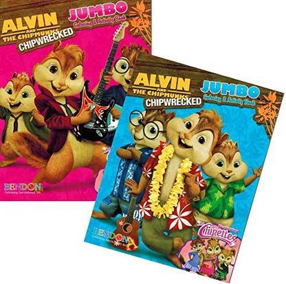 Genrc Alvin and the Chipmunks Chipwrecked Coloring and Activity Book Set ~ 2 Books, 96 Pages Each
