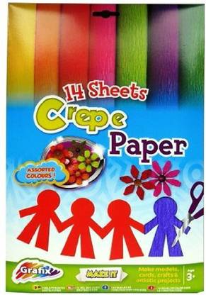 Grafix A4 Crepe Paper - 14 Sheets - Assorted Colours