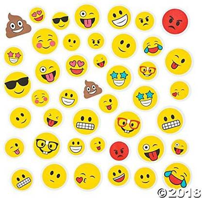 FUN EXPRESS Emoji Self-Adhesive Foam Shapes -Great For Cards, Inventions, Decorations, Classroom