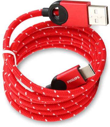 PHILIPS USB Type C Cable 2 A 1.2 m Nylon DLC2628N Fast 3.0 A Braided