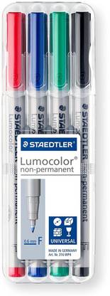 STAEDTLER Lumocolor Non-Permanent Fine Line Width Markers Set Of 4 Multicolour Ink