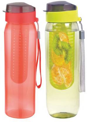 KUBER INDUSTRIES 2 Pieces Fruit Infuser Water Bottle with Fruit Strainer 940 ml (Multi) -CTKTC1666 1 Bottle