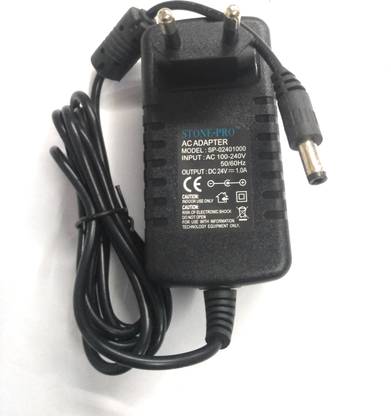 STONE-PRO 24V 1A Power Adapter, Power Supply Ac Input 100-240V Dc Output 24Volt 1Amps Worldwide Adapter (Black) 1 Adapter