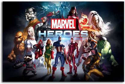 Avengers Poster - Marvel Heroes - Fan Art - Superheroes - Large Size Poster - HD Quality - 36 inches x 24 inches (92 cms x 61 cms) Fine Art Print