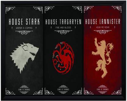 Game Of Thrones House Stark Targaryen Lannister Logo Poster A4 Frame Paper Print